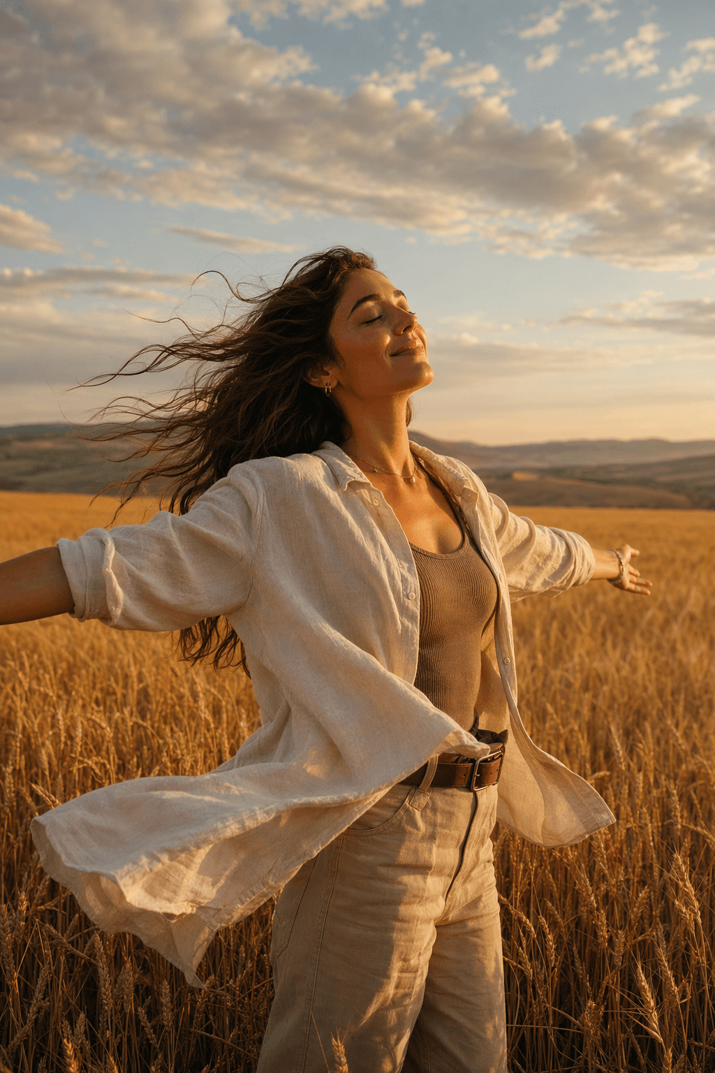 Cinematic wheat field scene generated with AI