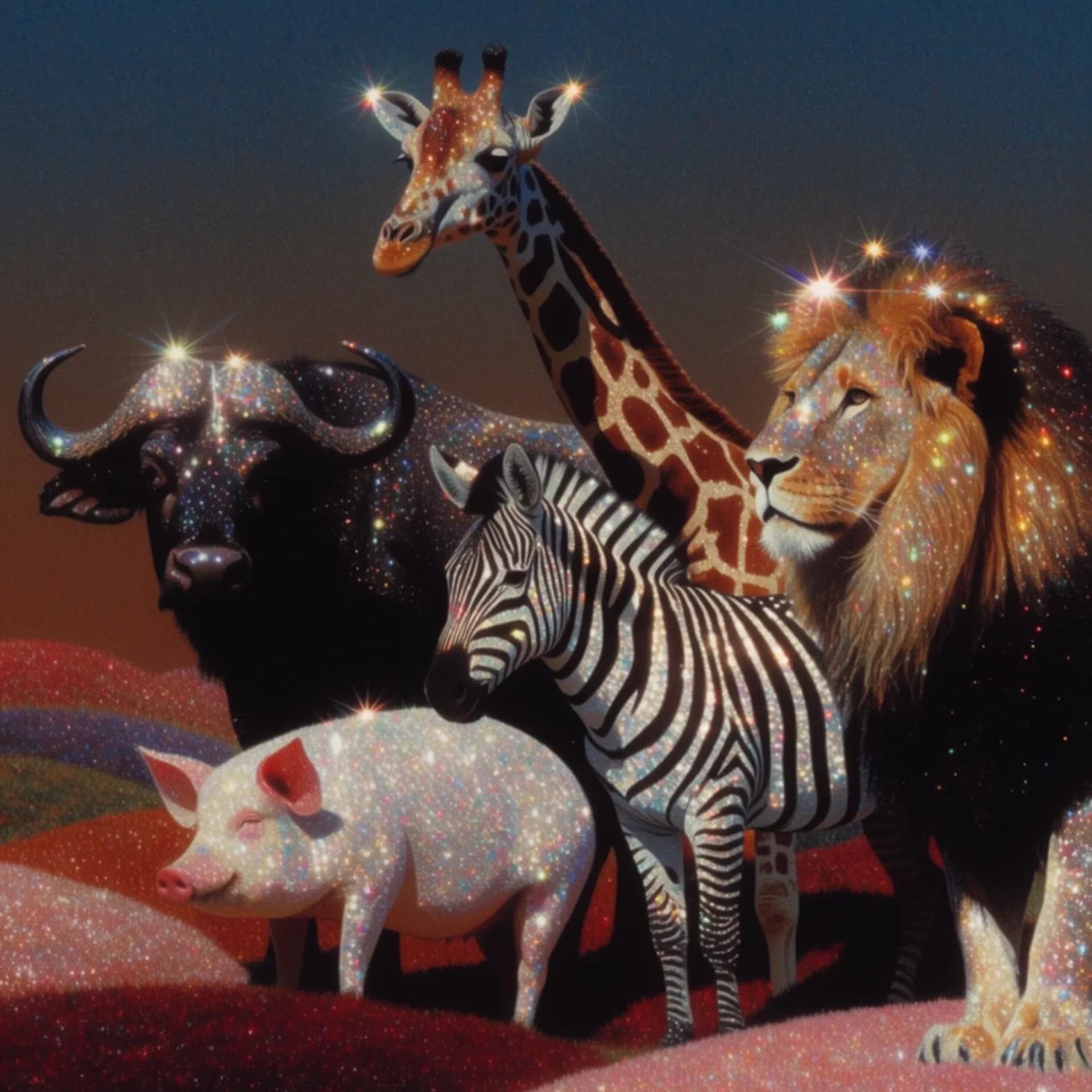 Surreal wildlife scene generated with AI